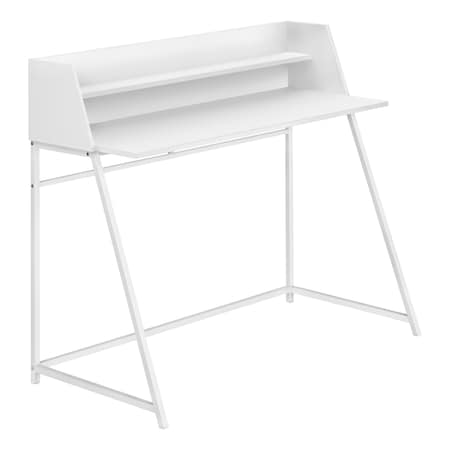 Monarch Specialties Computer Desk, Home Office, Laptop, Storage Shelves, 48"L, Work, Metal, Laminate, White I 7545